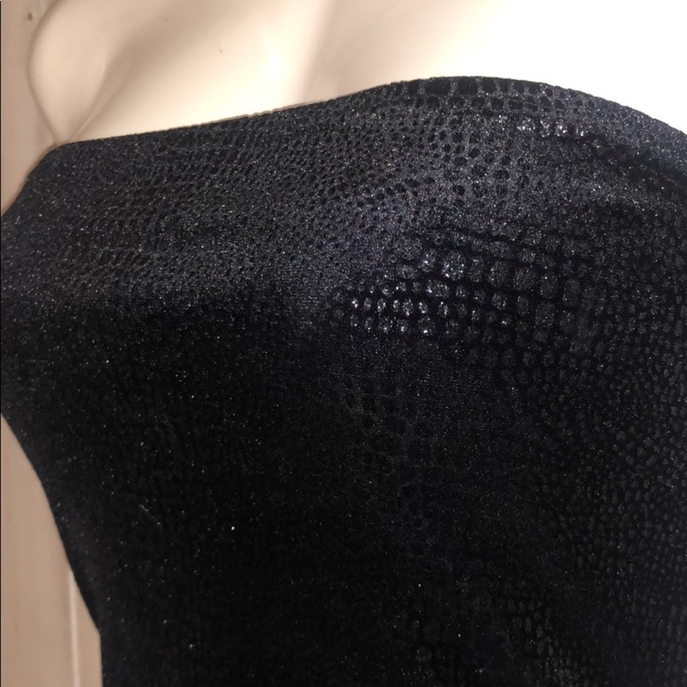 LBD Guess strapless sheath mini snake print dress